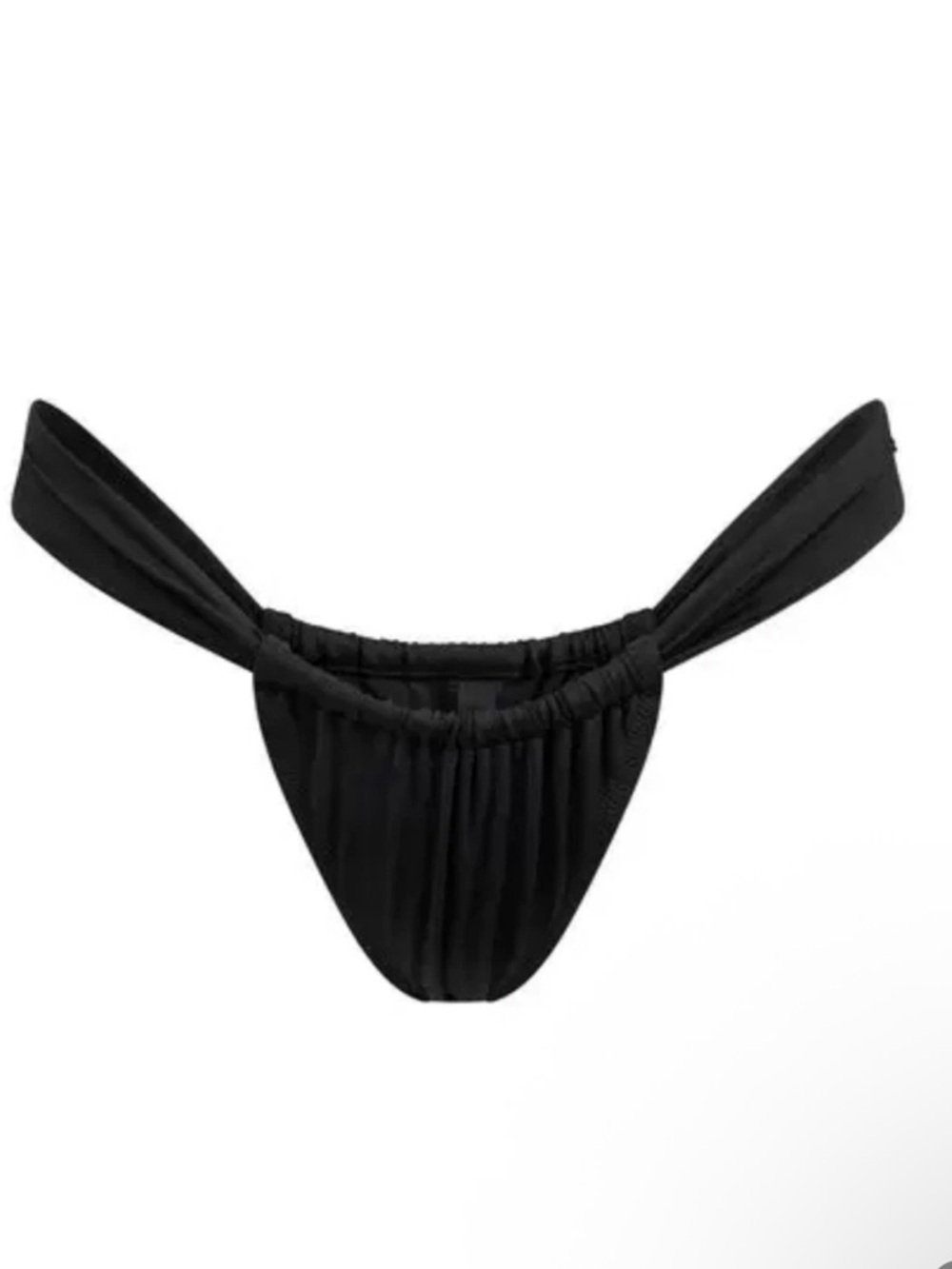 NWT SKIMS signature swim ruched thong bikini bottom Onyx Sz Medium